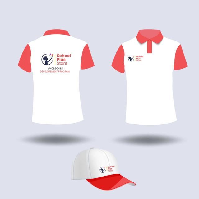 A set of two t-shirts & caps